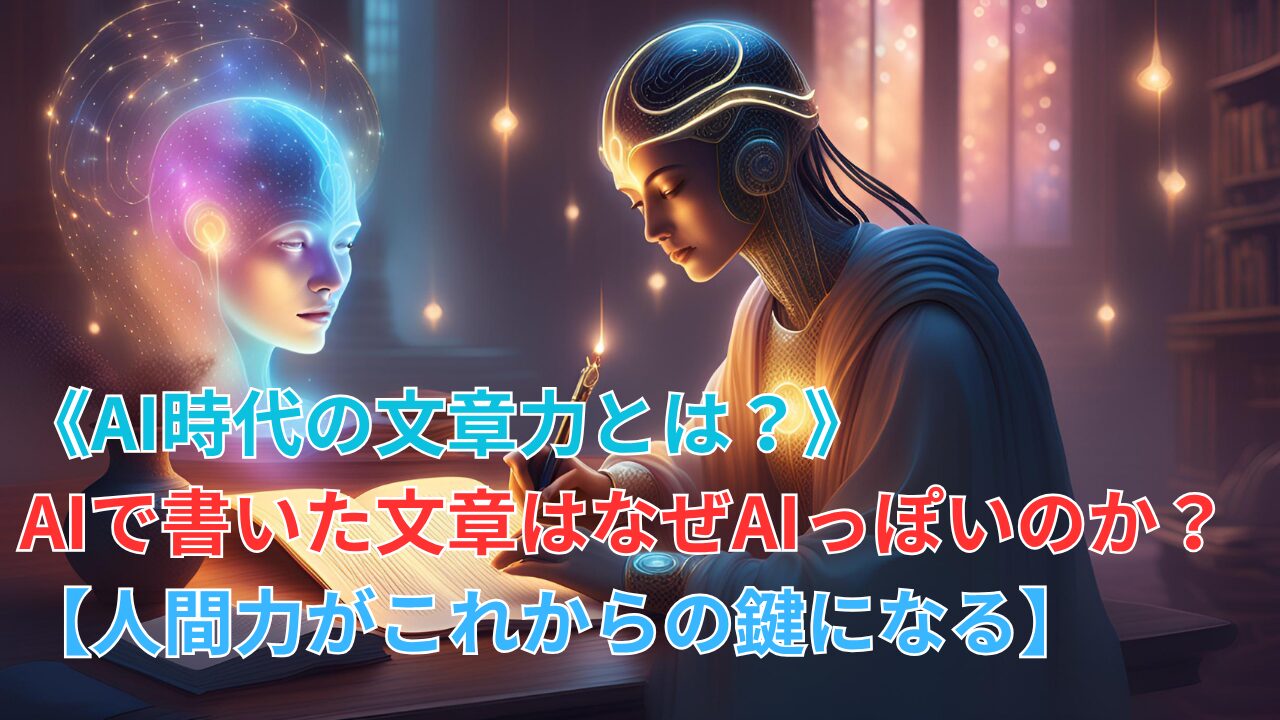 《AI時代の文章力とは？》AIで書いた文章はなぜAIっぽいのか？【人間力がこれからの鍵になる】のブログ記事のサムネイル