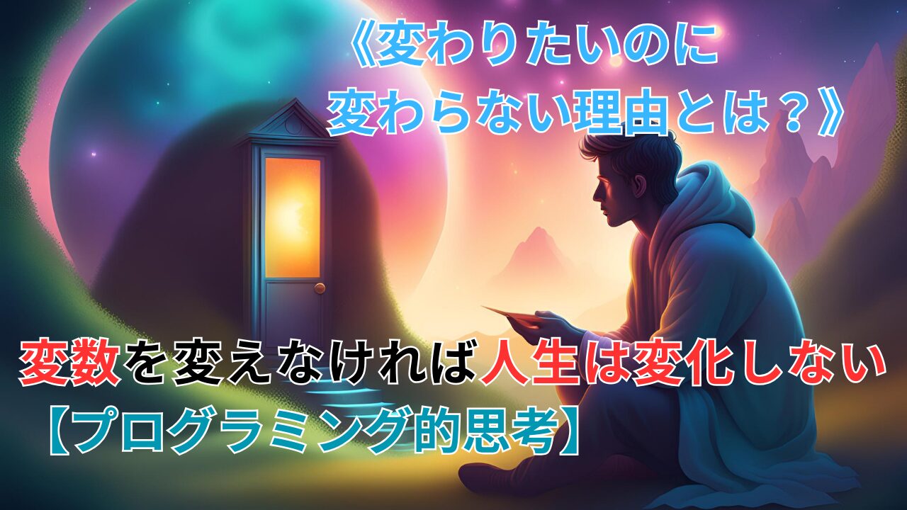 《変わりたいのに変わらない理由とは？》変数を変えなければ人生は変化しない【プログラミング的思考】のブログ記事のサムネイル
