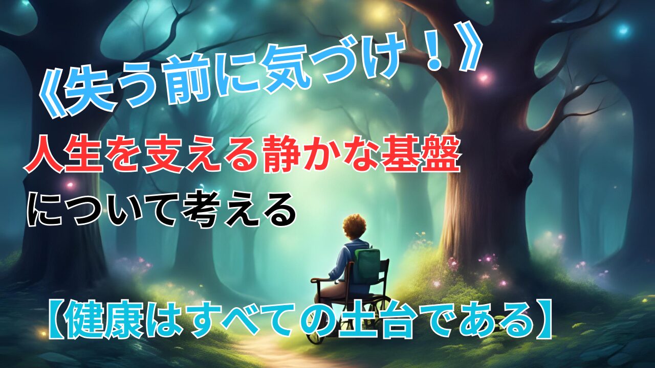 《失う前に気づけ！》人生を支える静かな基盤について考える【健康はすべての土台である】のブログ記事のサムネイル