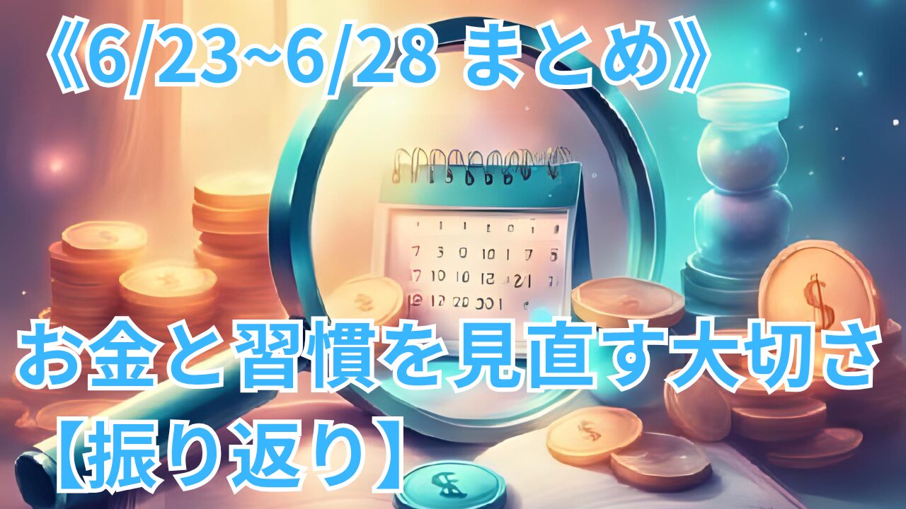 《6/23~6/28 まとめ》お金と習慣を見直す大切さ【振り返り】のブログ記事のサムネイル