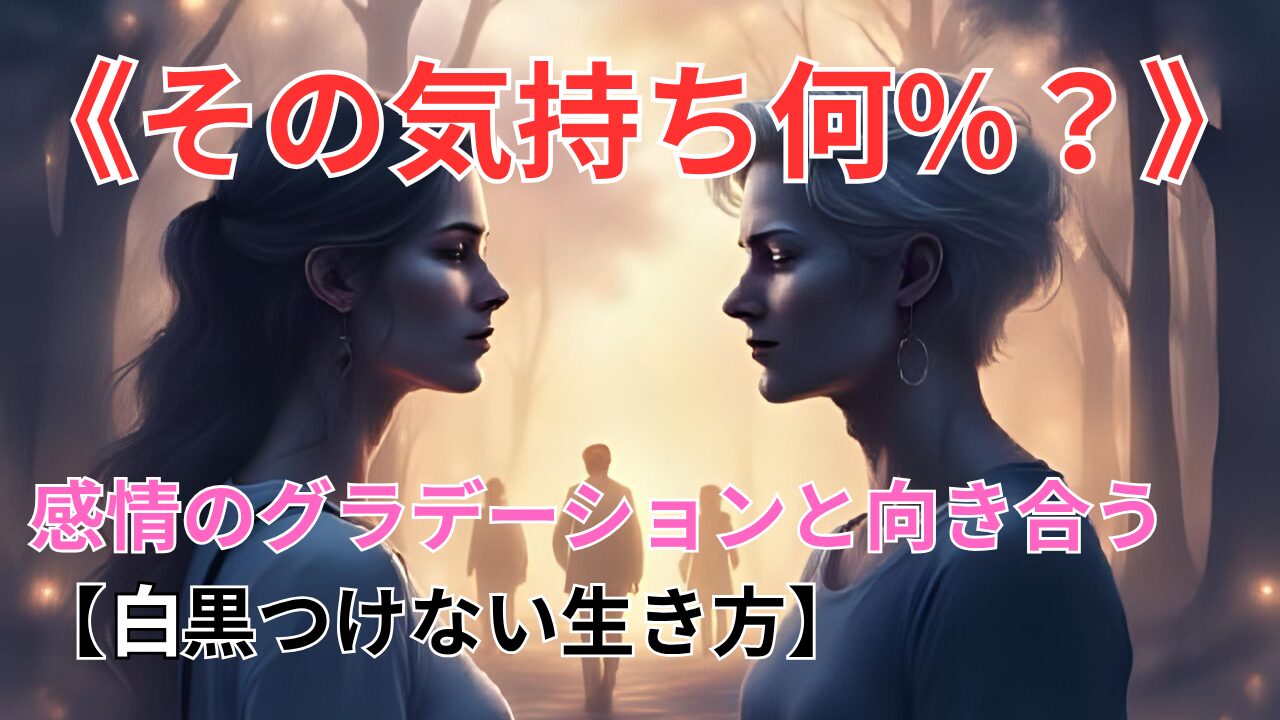 《その気持ち何%？》感情のグラデーションと向き合う【白黒つけない生き方】のブログ記事のサムネイル