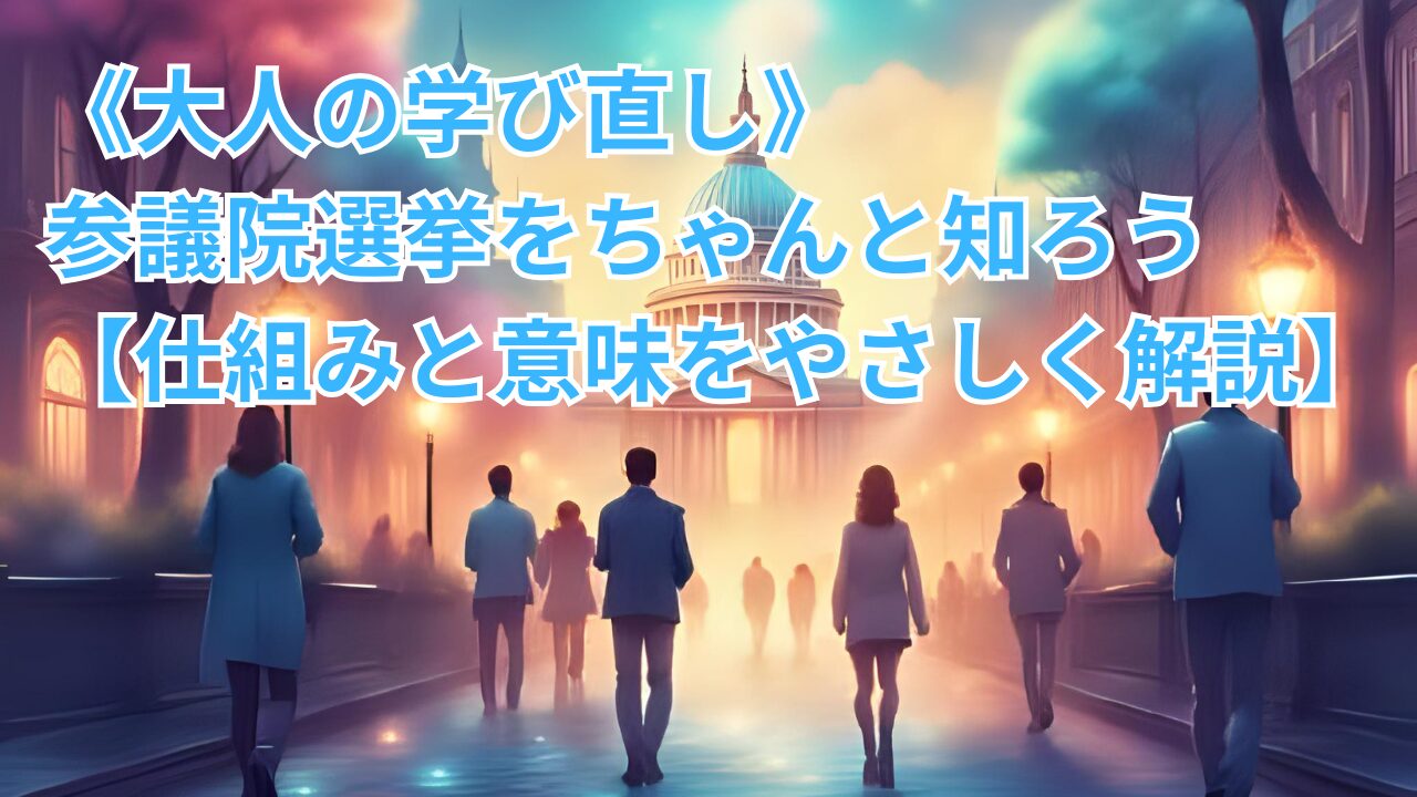 《大人の学び直し》参議院選挙をちゃんと知ろう【仕組みと意味をやさしく解説】のブログのサムネイル