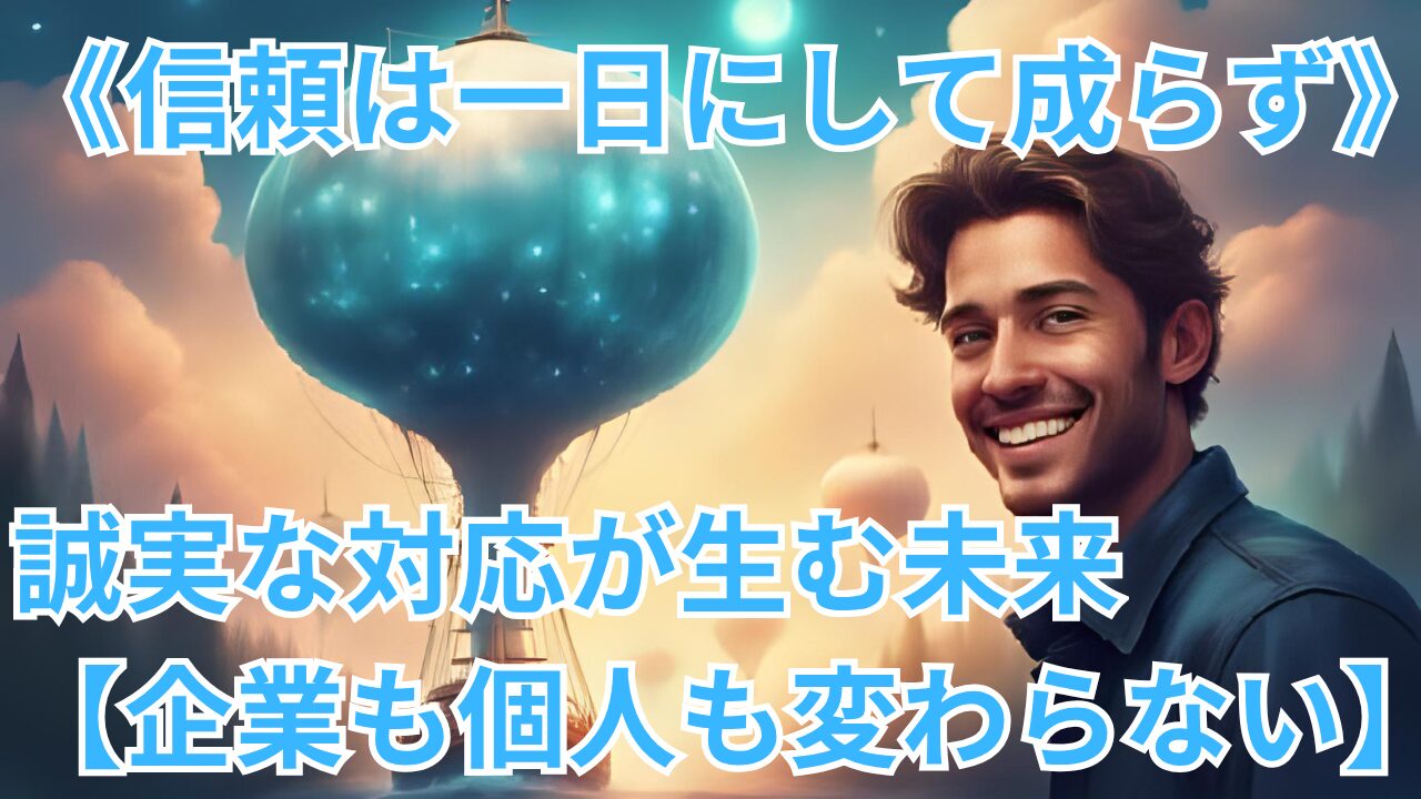 《信頼は一日にして成らず》誠実な対応が生む未来 【企業も個人も変わらない】のブログのサムネイル