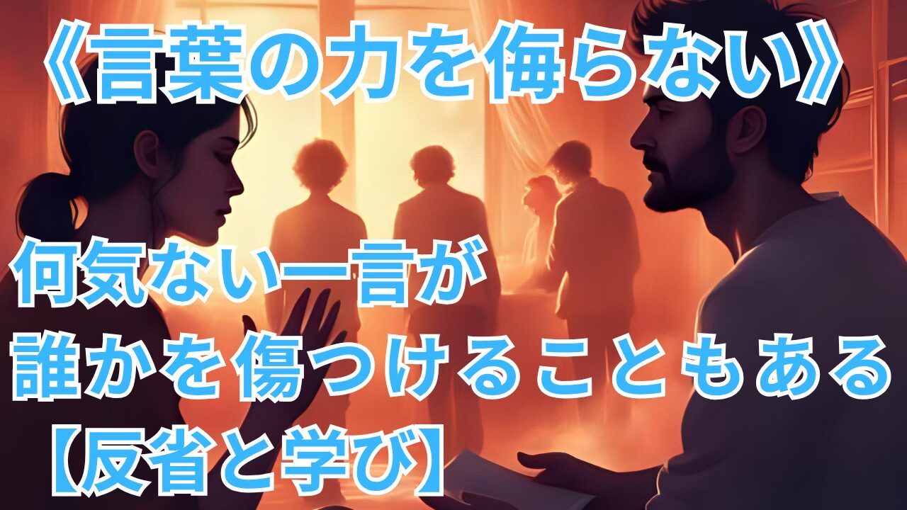 《言葉の力を侮らない》何気ない一言が誰かを傷つけることもある【反省と学び】